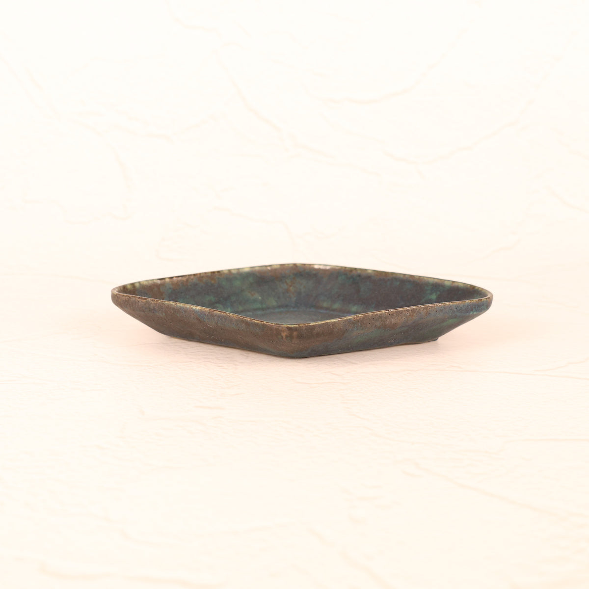 【常滑焼：わたなべ陶器】菱形小皿青 商品画像