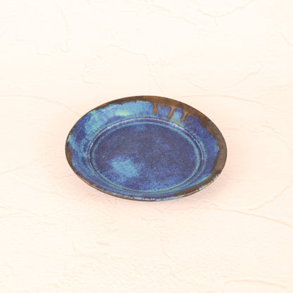 【常滑焼：わたなべ陶器】小皿青 商品画像 2