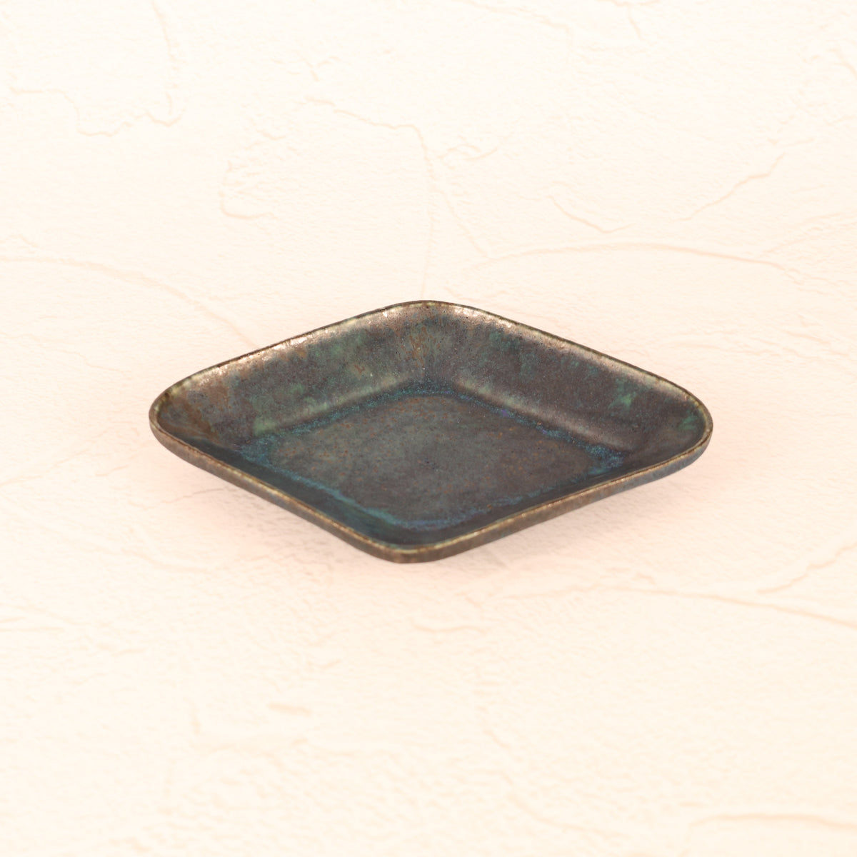 【常滑焼：わたなべ陶器】菱形小皿青 商品画像 2