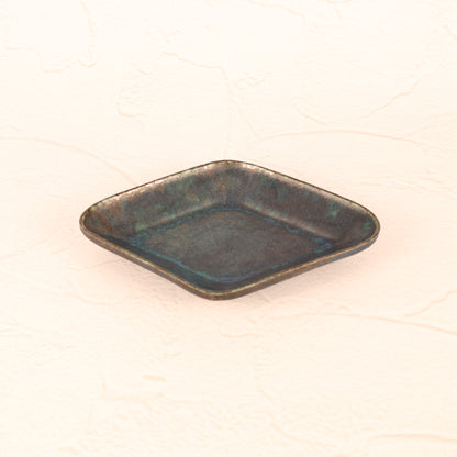 【常滑焼：わたなべ陶器】菱形小皿青 商品画像 2