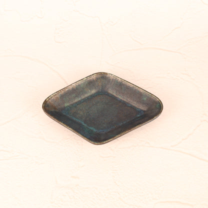 【常滑焼：わたなべ陶器】菱形小皿青 商品画像 5