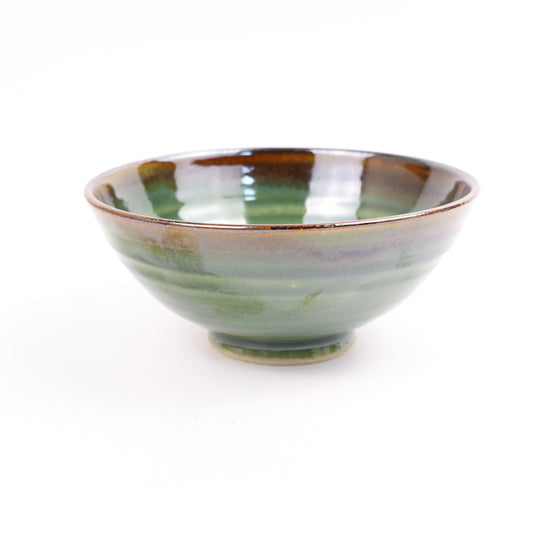 【益子焼：浅野秋児と敦子】飯わん/深緑(大) 商品画像