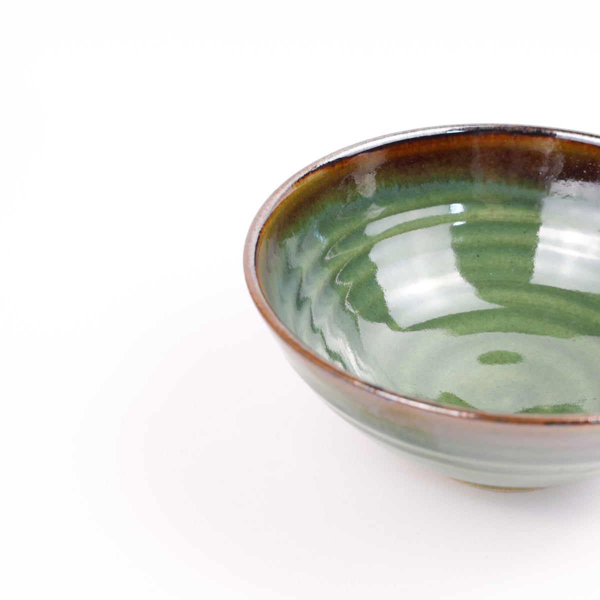【益子焼：浅野秋児と敦子】飯わん/深緑(大) 商品画像 3